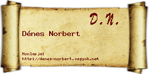 Dénes Norbert névjegykártya