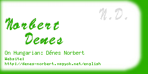 norbert denes business card